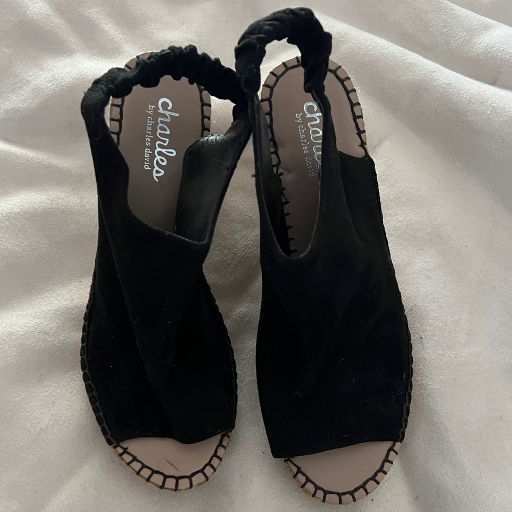 Charles by Charles David Black Espadrille Sandals